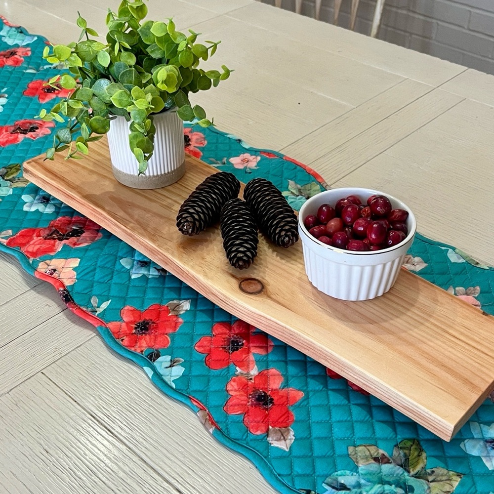 Natural Live Edge Wood Serving Tray/Riser Rustic Handmade
